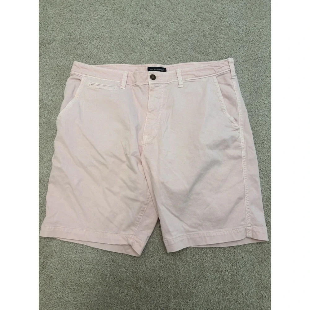 VTG Y2K American Eagle Preppy Pink Chino Shorts Extreme Flex Size 38 X 9